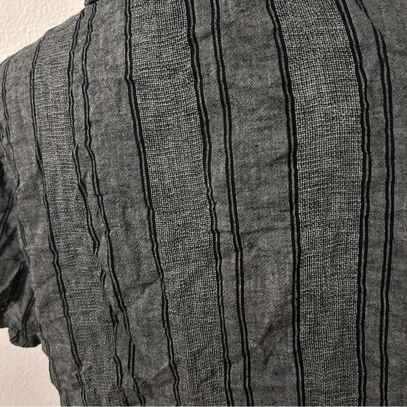 Set of 2 Men's Old Navy grey linen cotton short sleeve button‎ down shirt size L - Picture 6 of 11